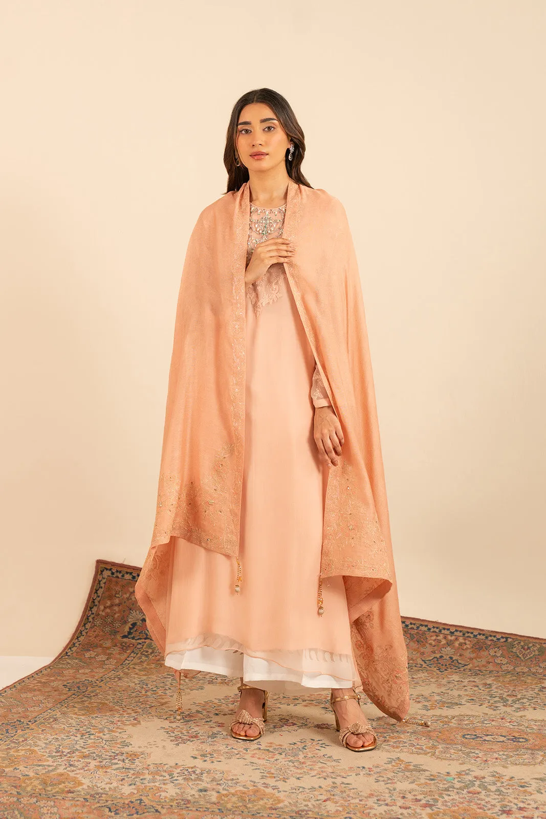 1 Piece Georgette Embroidered Shawl (FH0005)