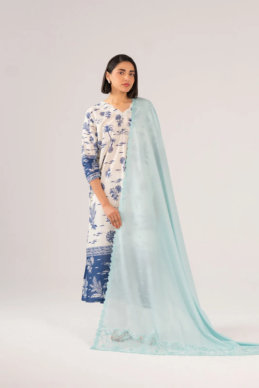 1 Piece Lawn Embroidered Shawl (CH0008)