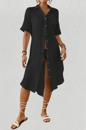100% Cotton Button-Down Swim Cover up