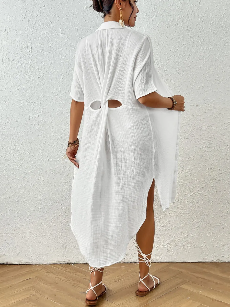 100% Cotton Button-Down Swim Cover up