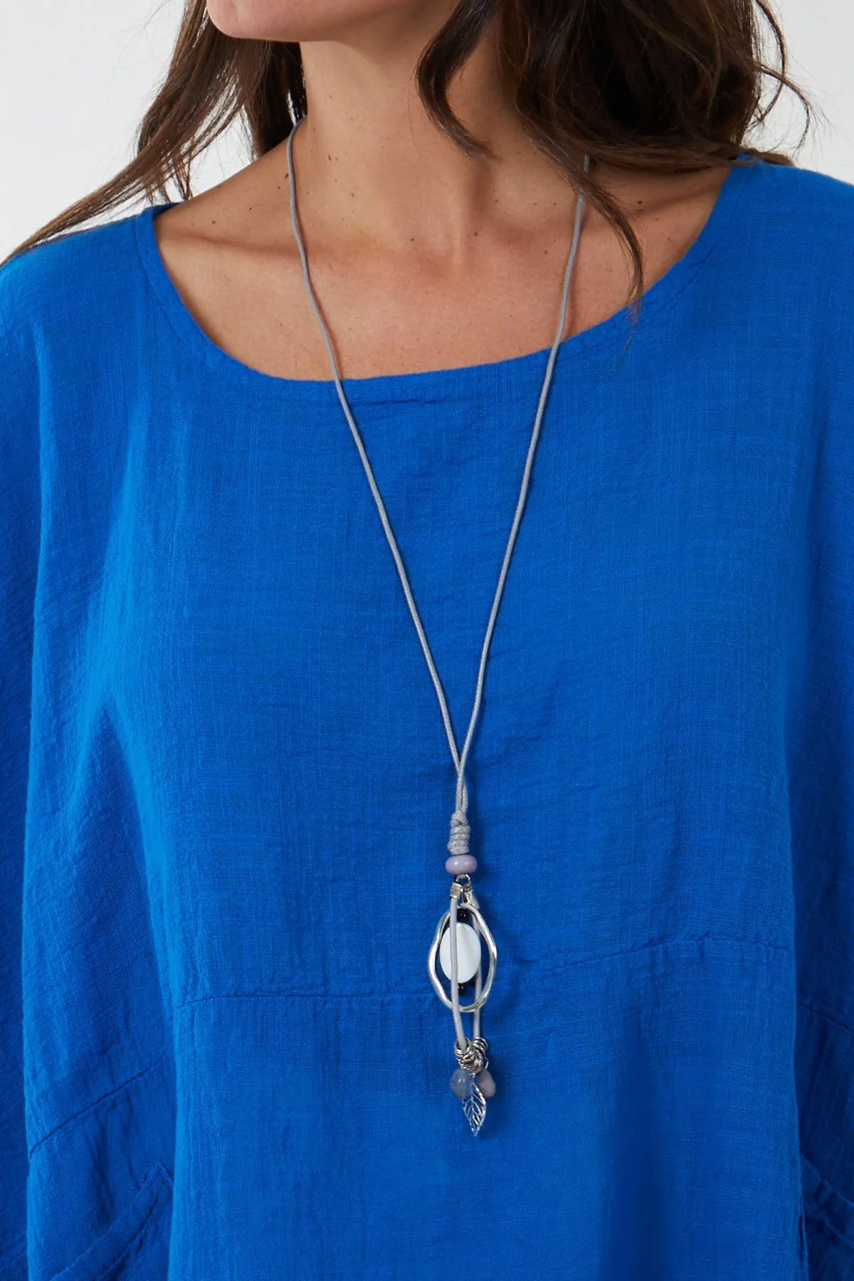 100% Cotton Oversized Pocket Necklace Top