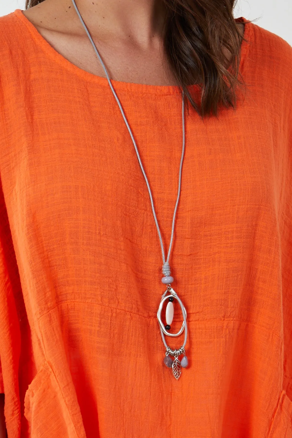 100% Cotton Oversized Pocket Necklace Top