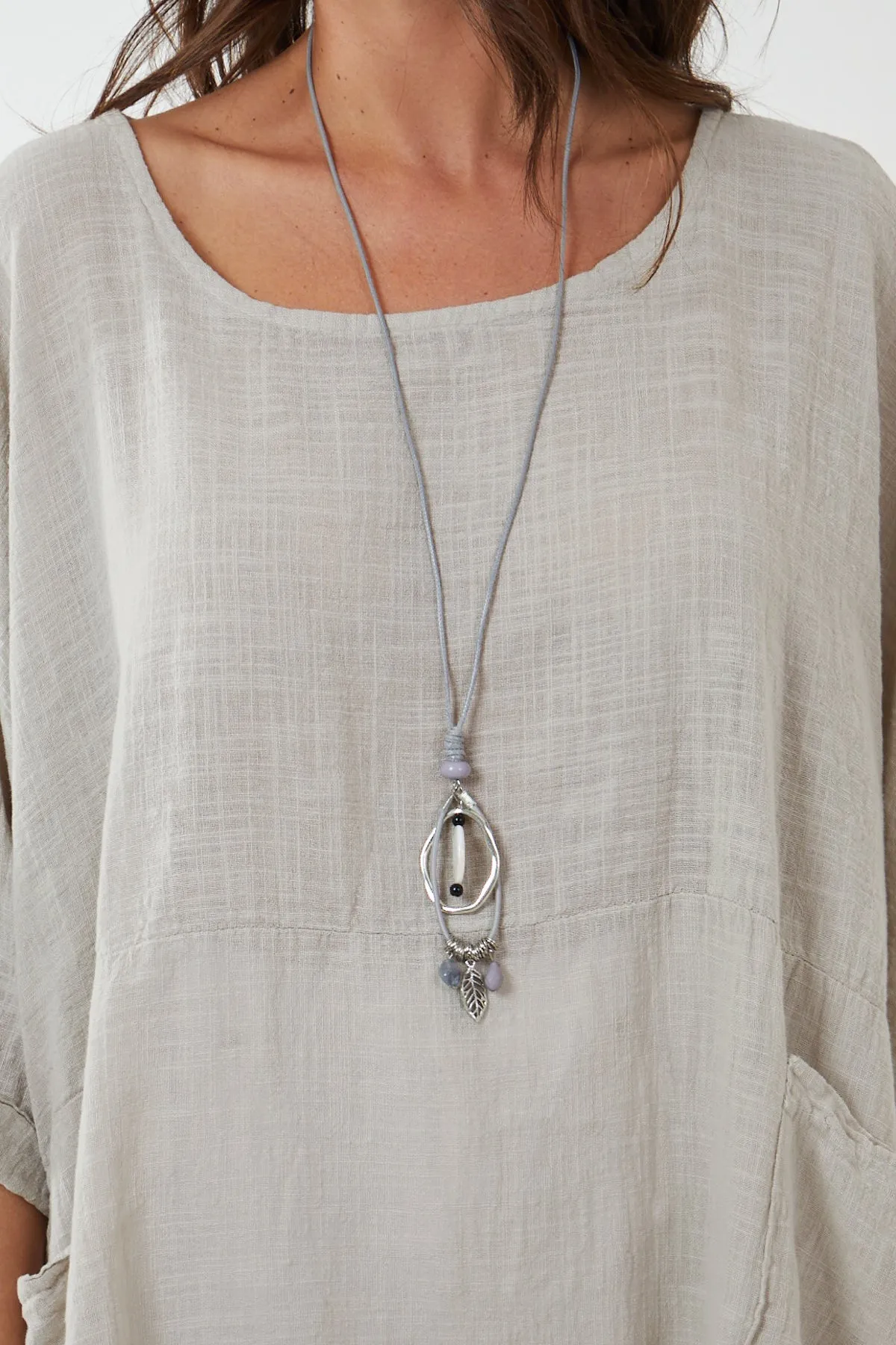 100% Cotton Oversized Pocket Necklace Top