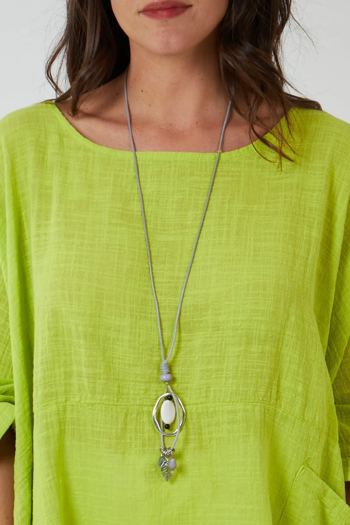 100% Cotton Oversized Pocket Necklace Top