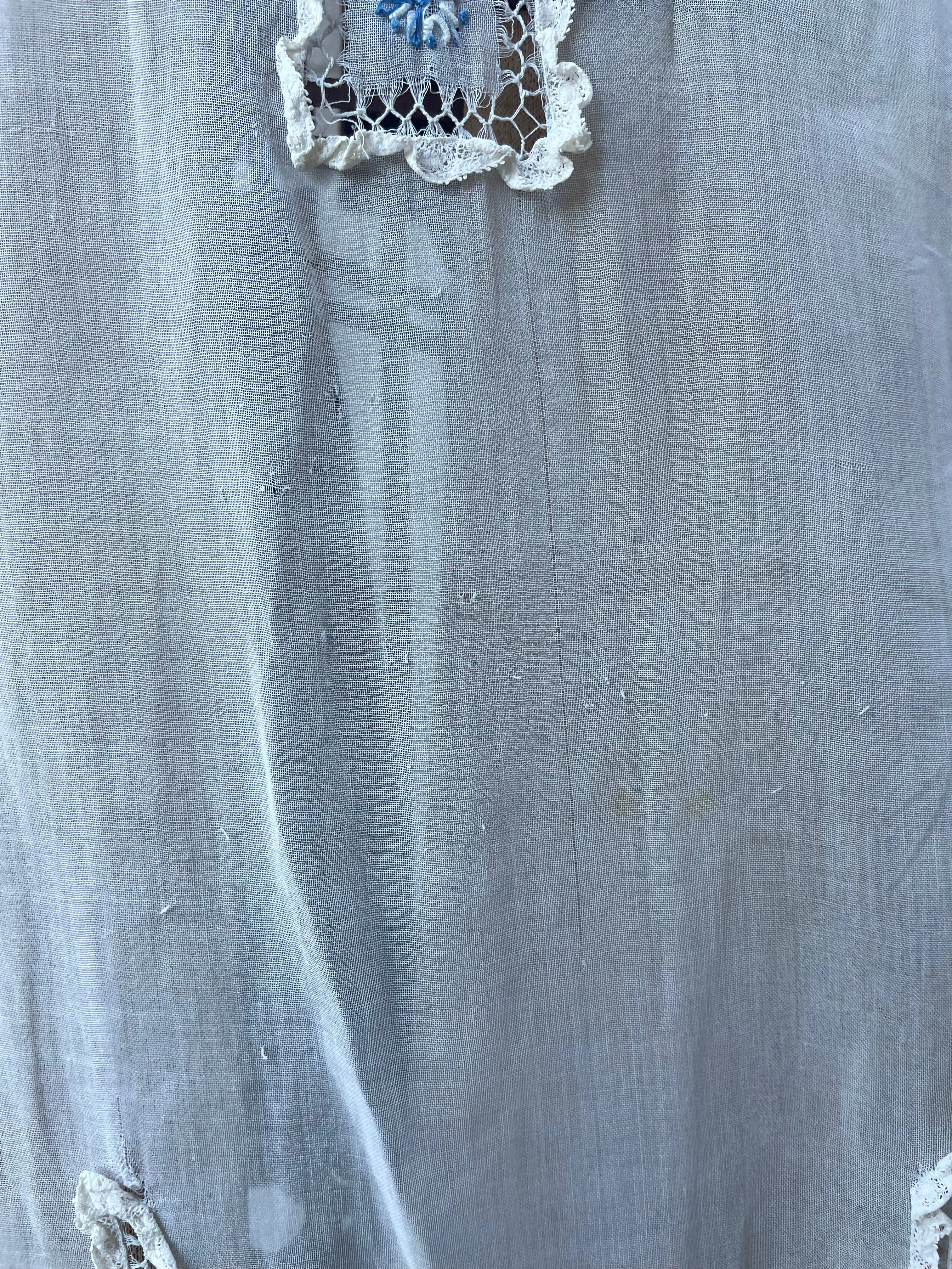 1930s Cotton Voile Lacework Day Dress