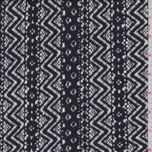 2 3/8 YD PC-Midnight Navy Deco Stripe Lace Fabric