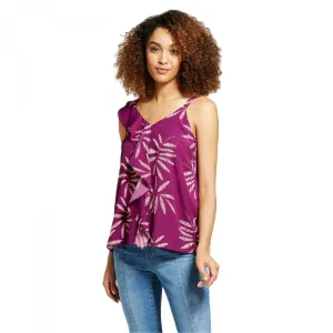A New Day Women's Printed Asymmetrical Ruffle Tank Top Sleeveless Blouse