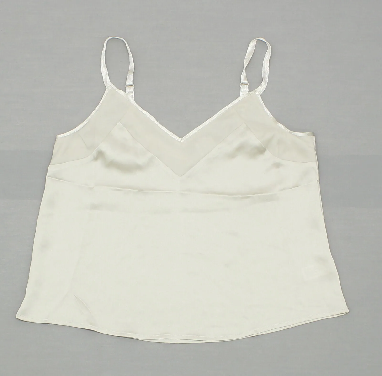 A New Day Women's Satin Camisole Ivory Grey Medium