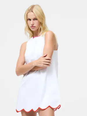 Alexis Poplin Scallop Hem Mini Dress
