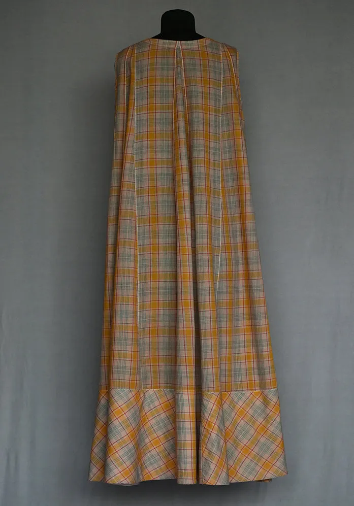 Amrich  Dress Maxi Checks Multi Colour Panelled Sleeveless