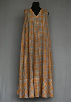 Amrich  Dress Maxi Checks Multi Colour Panelled Sleeveless