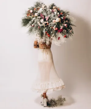 Antique Cream Sheer Hoop Skirt - Victorian Grunge Cottagecore Coquette Style | Romantic Vintage Fashion