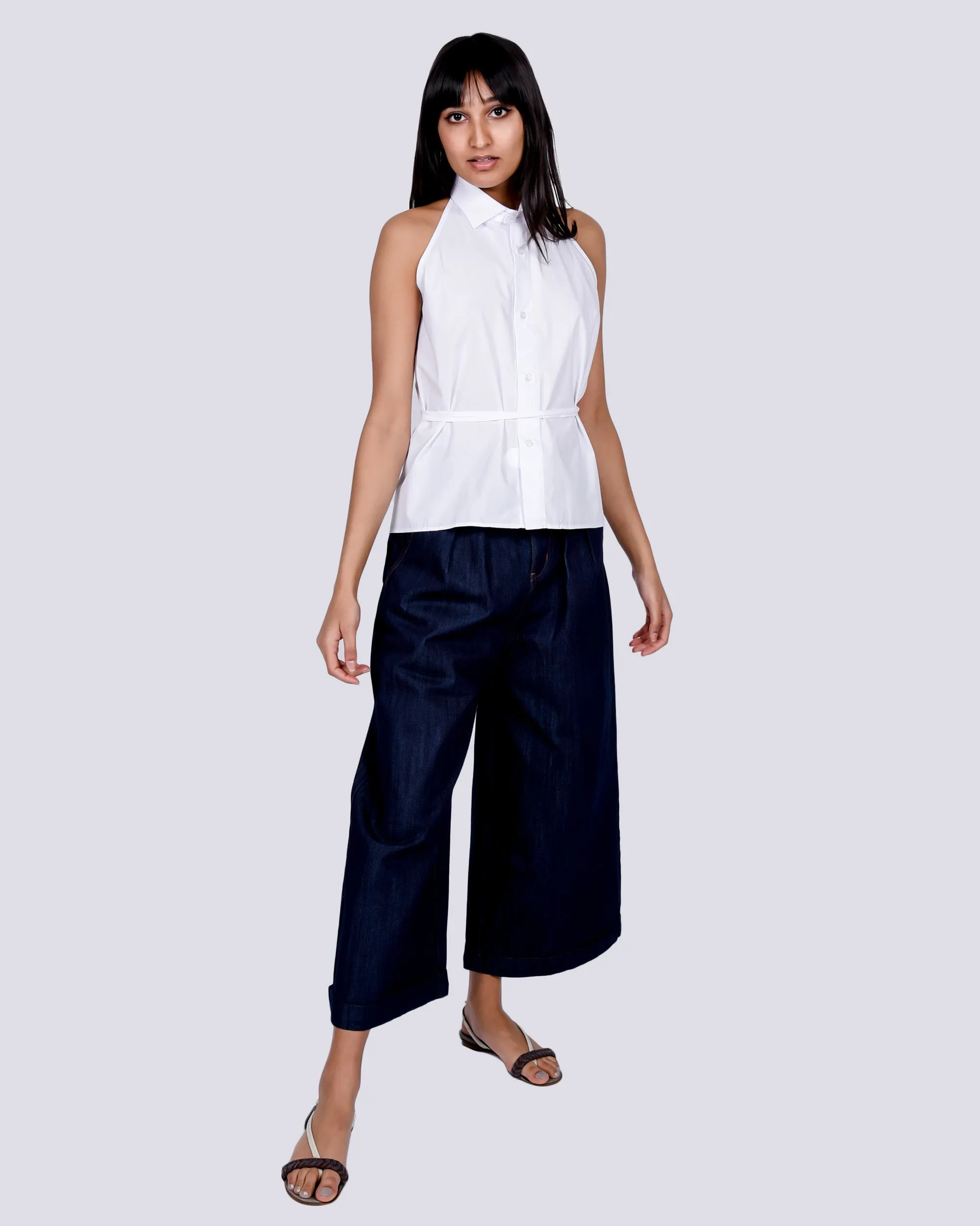 Apron shirt in white