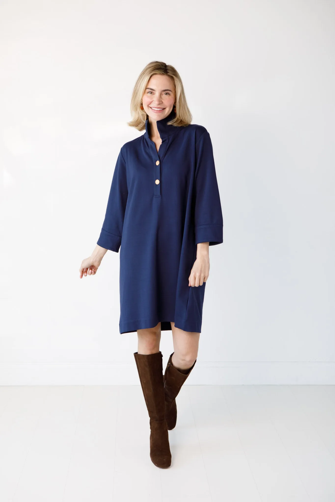 Arden Dress-Ponte Knit/Denim