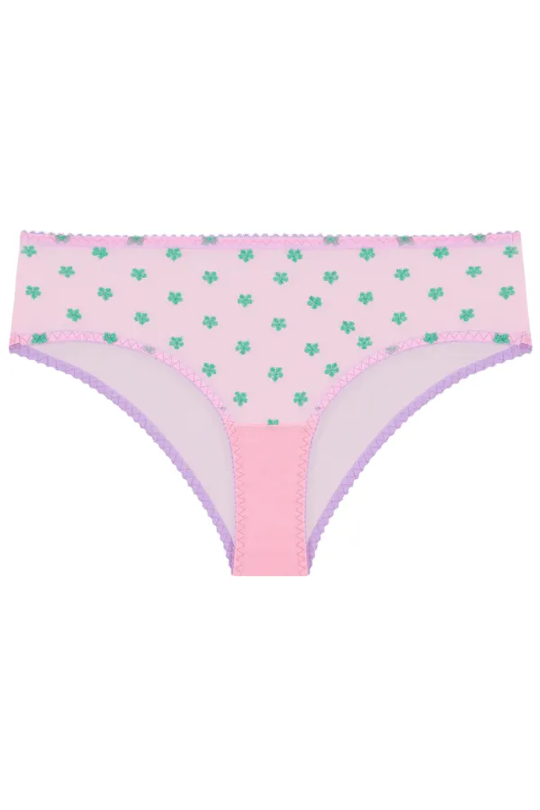 Arella Embroidered High Waist Knicker - Pink