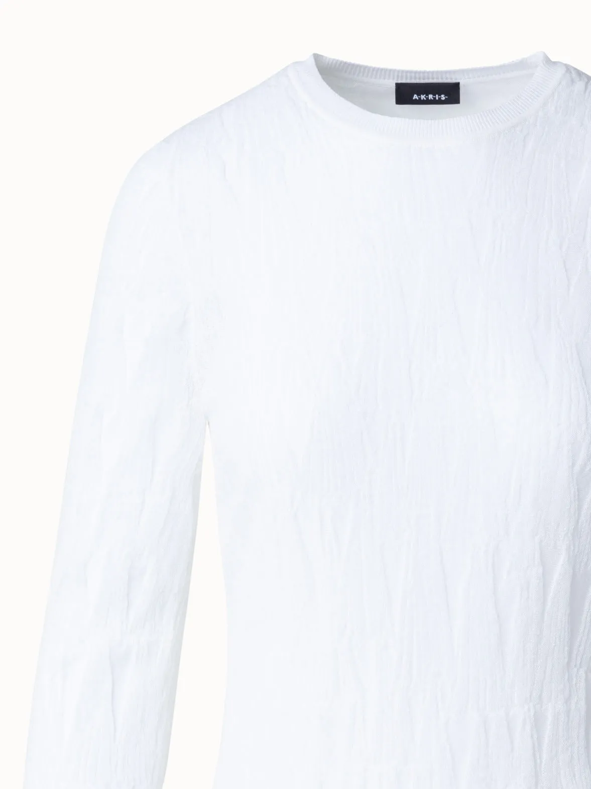 Asagao Knit Sweater with Semi-Sheer Sleeve