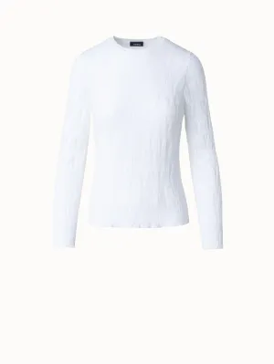 Asagao Knit Sweater with Semi-Sheer Sleeve