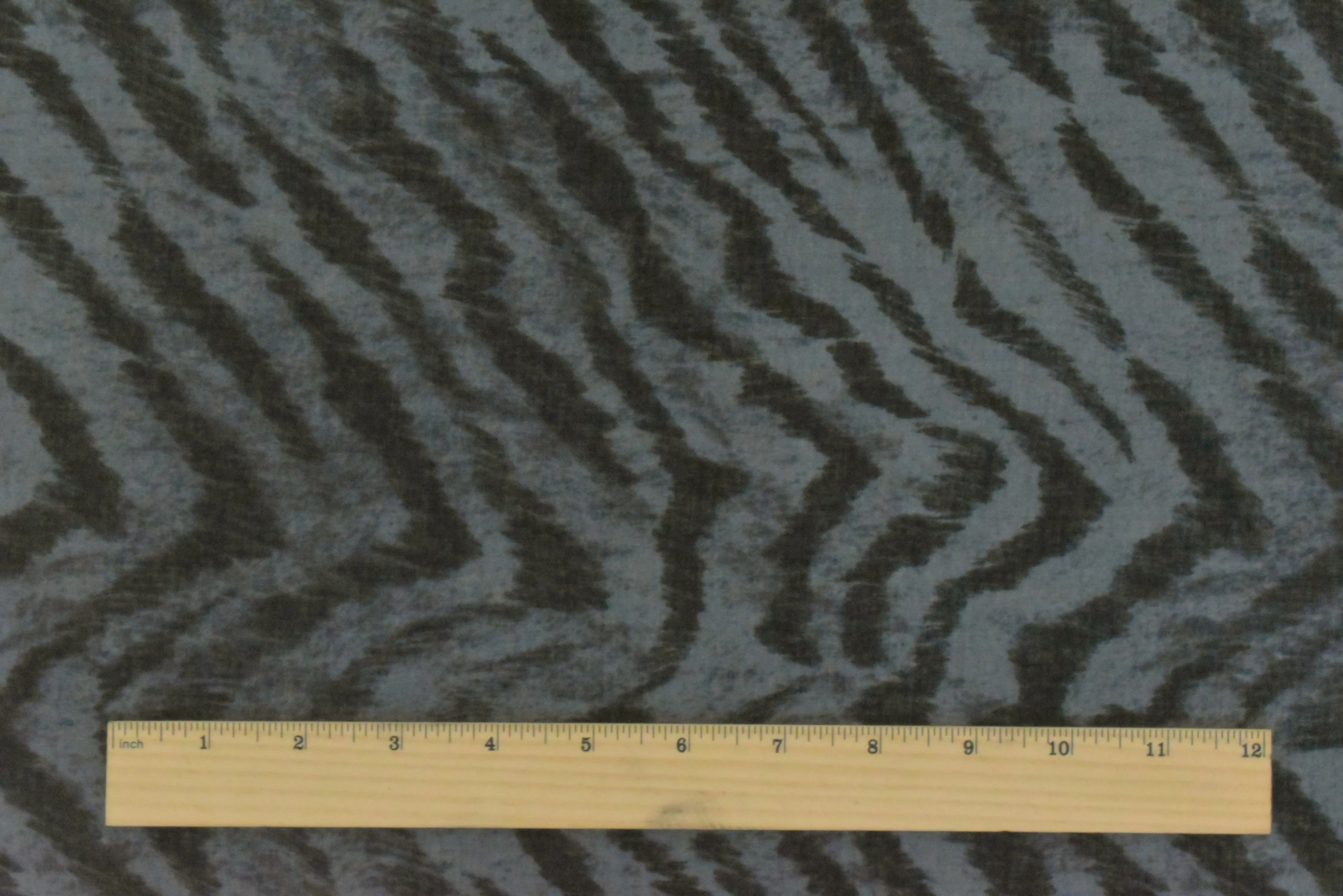 Ash Gray-Off-Black Tiger Printed Cotton Lawn Woven Fabric