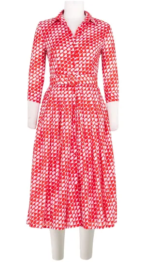 Audrey Dress #4 Shirt Collar 3/4 Sleeve Midi Length Cotton Musola (Bamboo Weave)