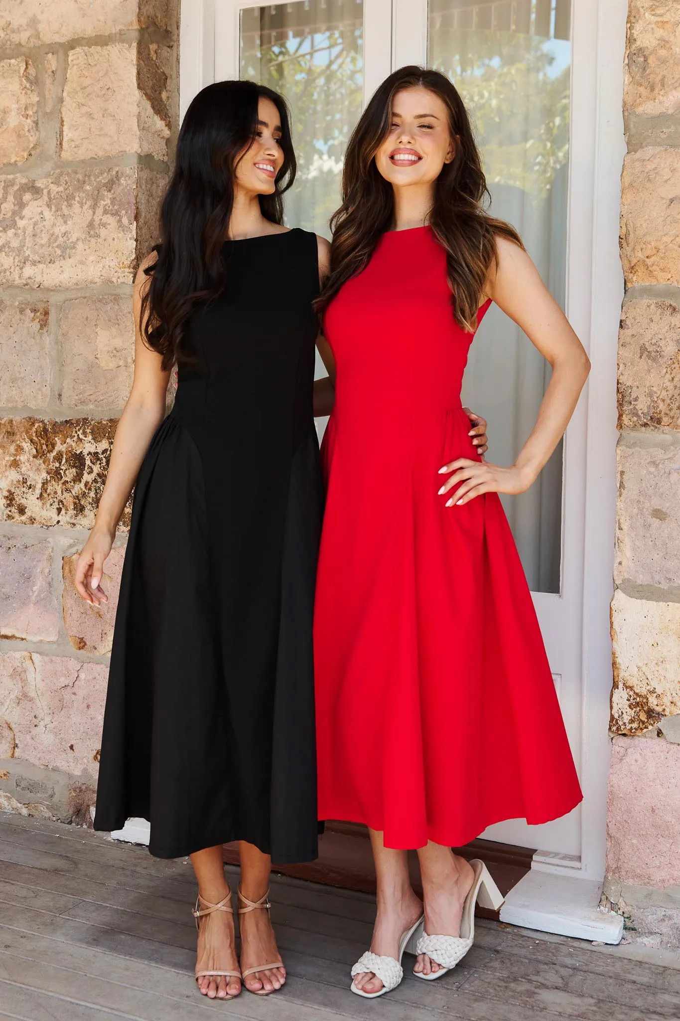 Audrey Midi Dress - Red - SALE