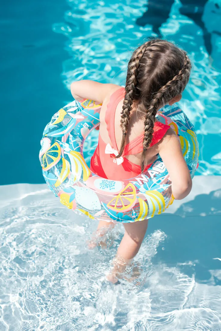 Baby Girl's 1-Piece Miniskirt Swimsuit  Pink and Blue Print