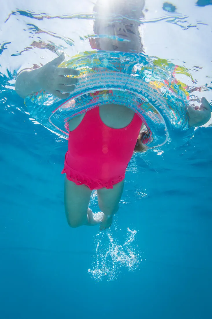 Baby Girl's 1-Piece Miniskirt Swimsuit  Pink and Blue Print
