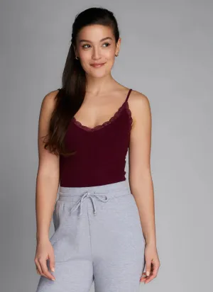 Bamboo Tank with Lace Trim