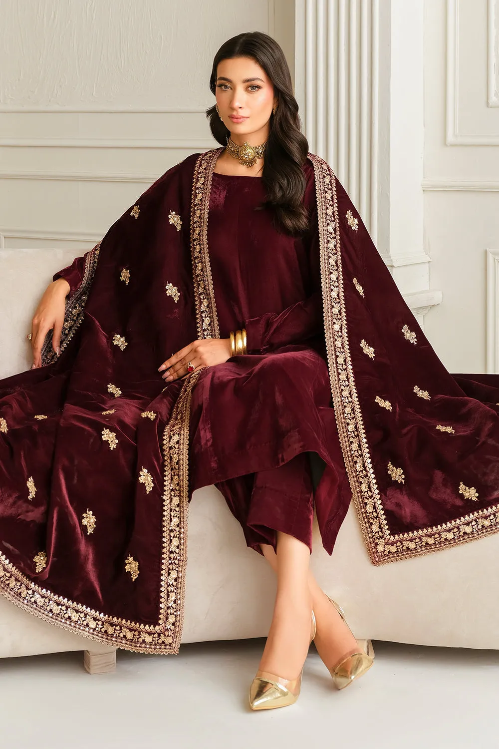 BAROQUE | Velvet Shawl -VS-54