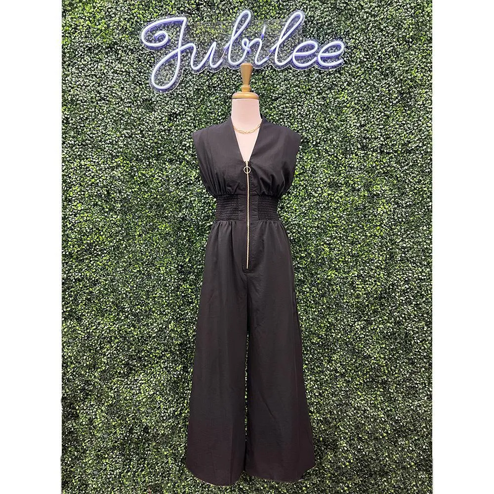 Baylee Black  Wide Leg Jumpsuit