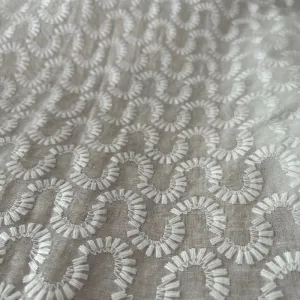 Bianca Fantail Embroidered Cotton Voile