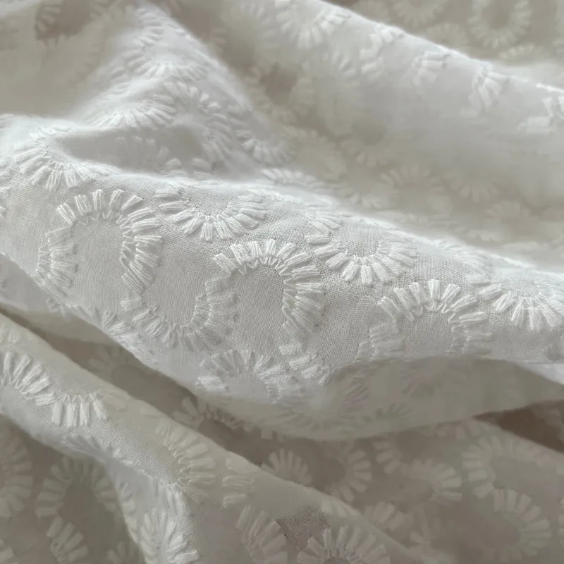 Bianca Fantail Embroidered Cotton Voile