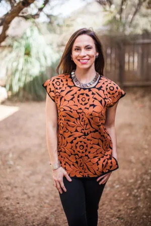 Black and Copper Blusa de Otomi