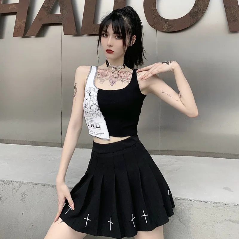 Black and white printed camisole YC24500