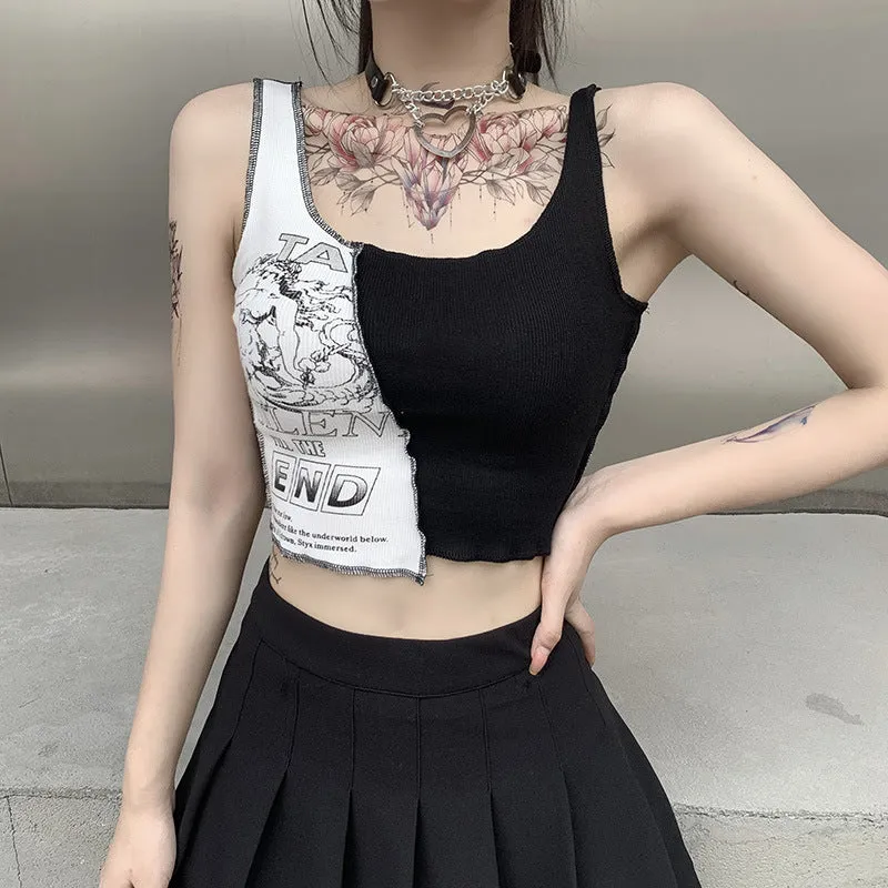 Black and white printed camisole YC24500