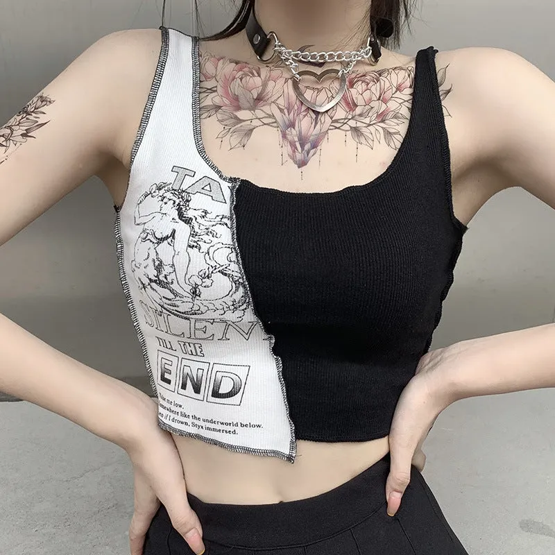 Black and white printed camisole YC24500