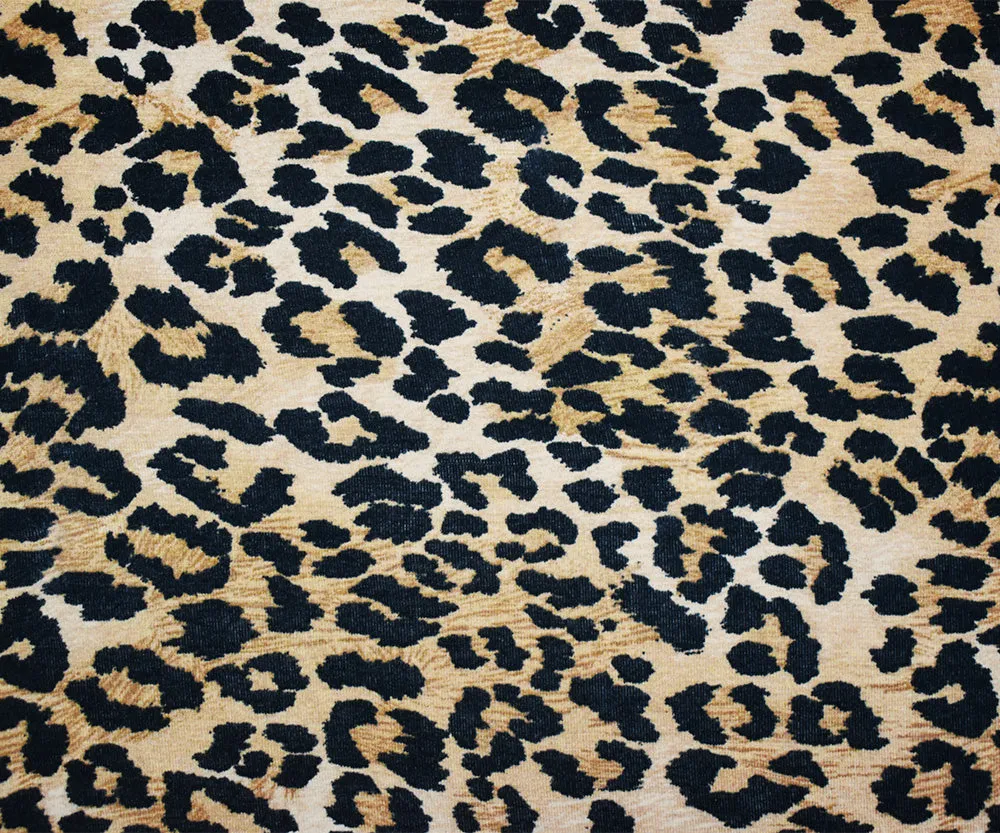 Black-Brown-Beige Cotton Cheetah Printed Jersey Knit Fabric