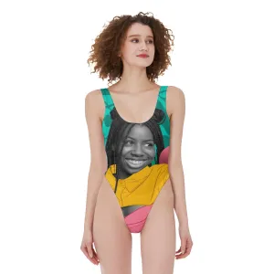 Black Girl Magic - All-Over Print Women's High Cut One-piece Swimsuit