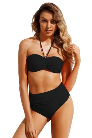 Black Halter High Waist Bikini Swimwear