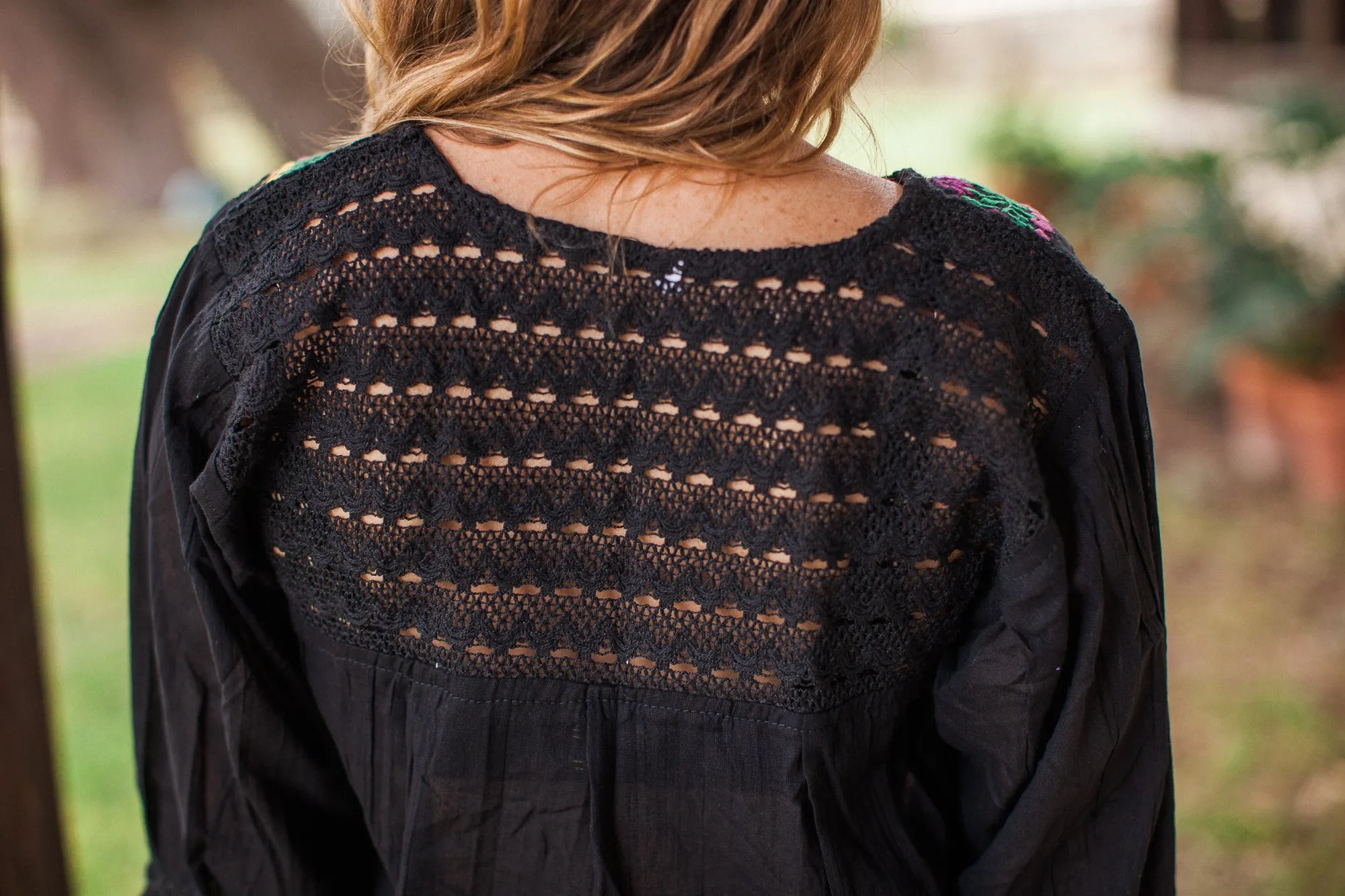 Black with Multicolor Franco Blouse