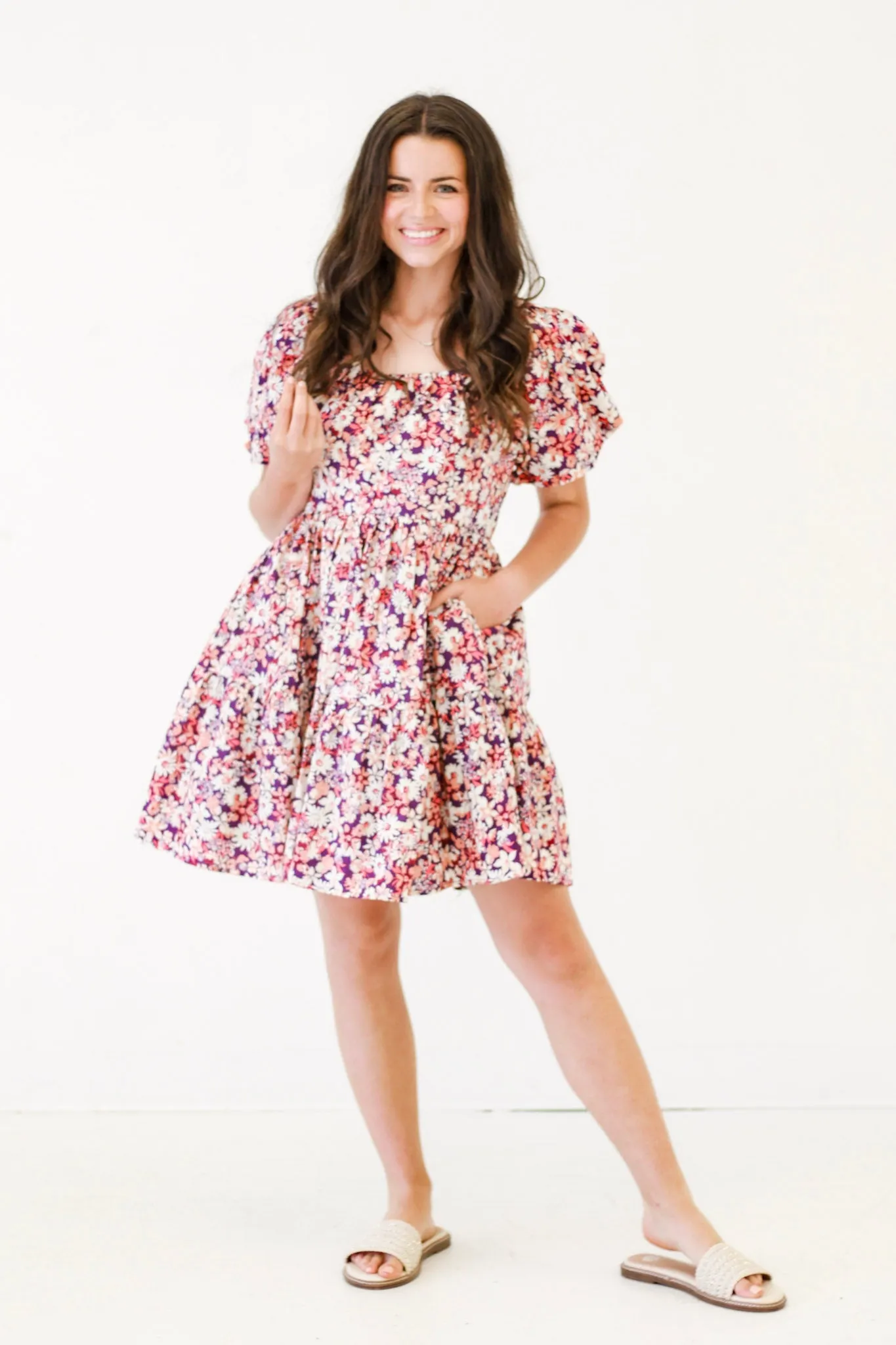 Blooms & Brunch Floral Print Poplin Dress