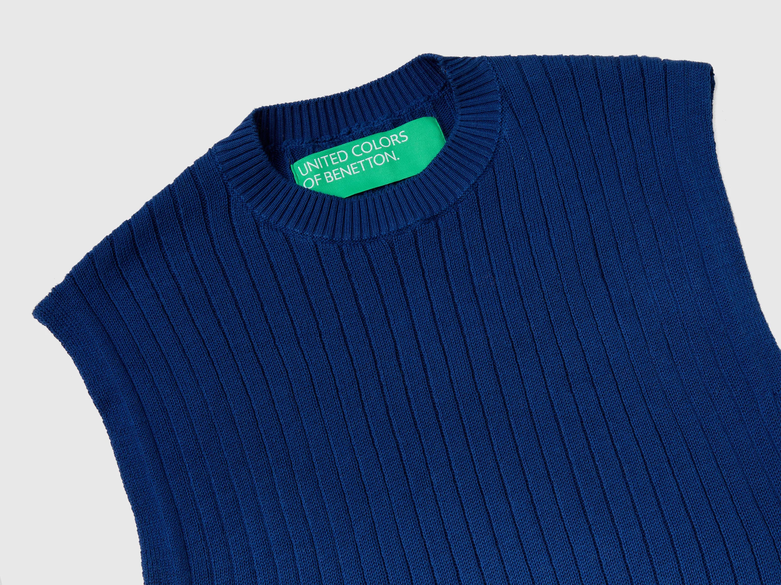 BLUE VEST IN PURE COTTON
