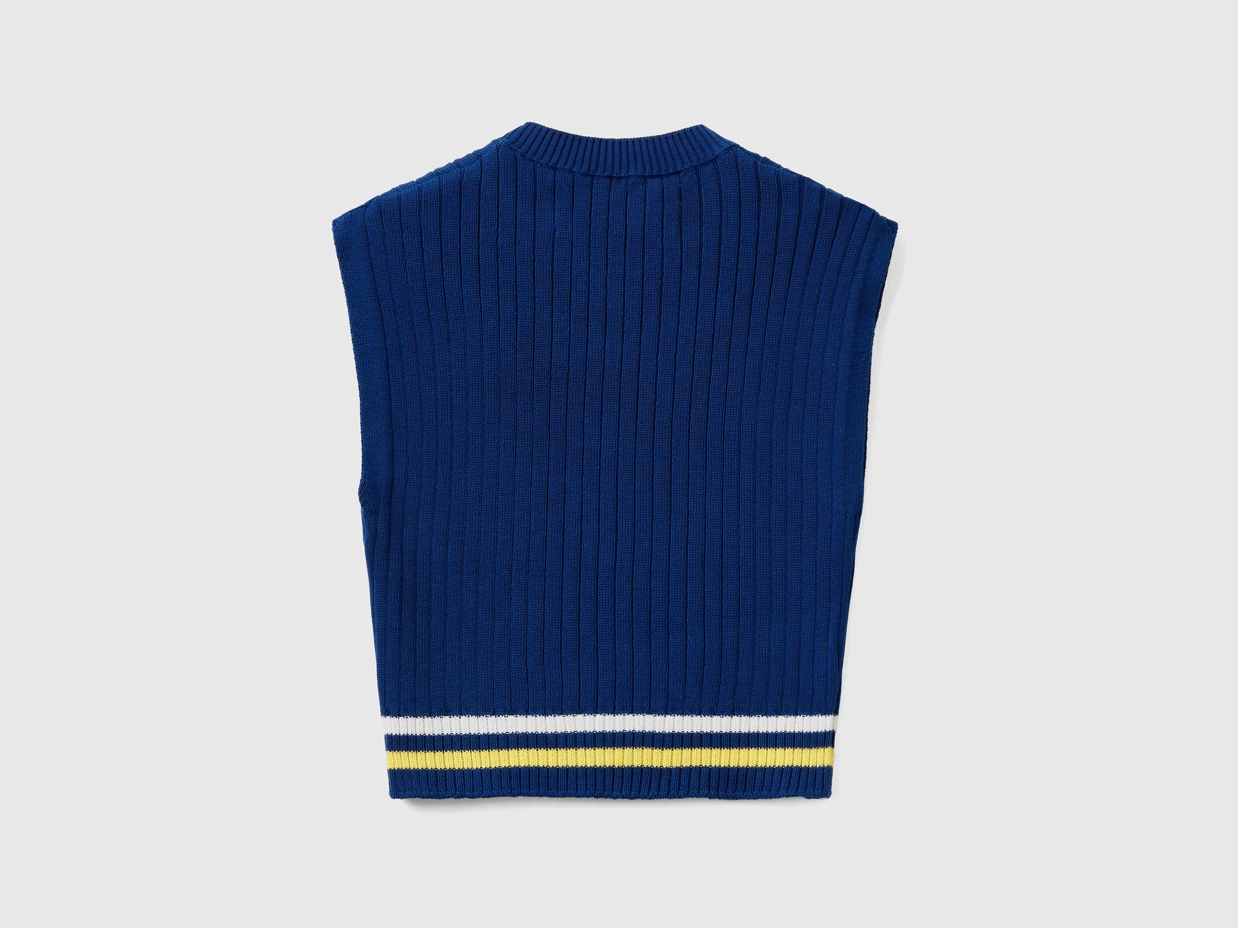 BLUE VEST IN PURE COTTON