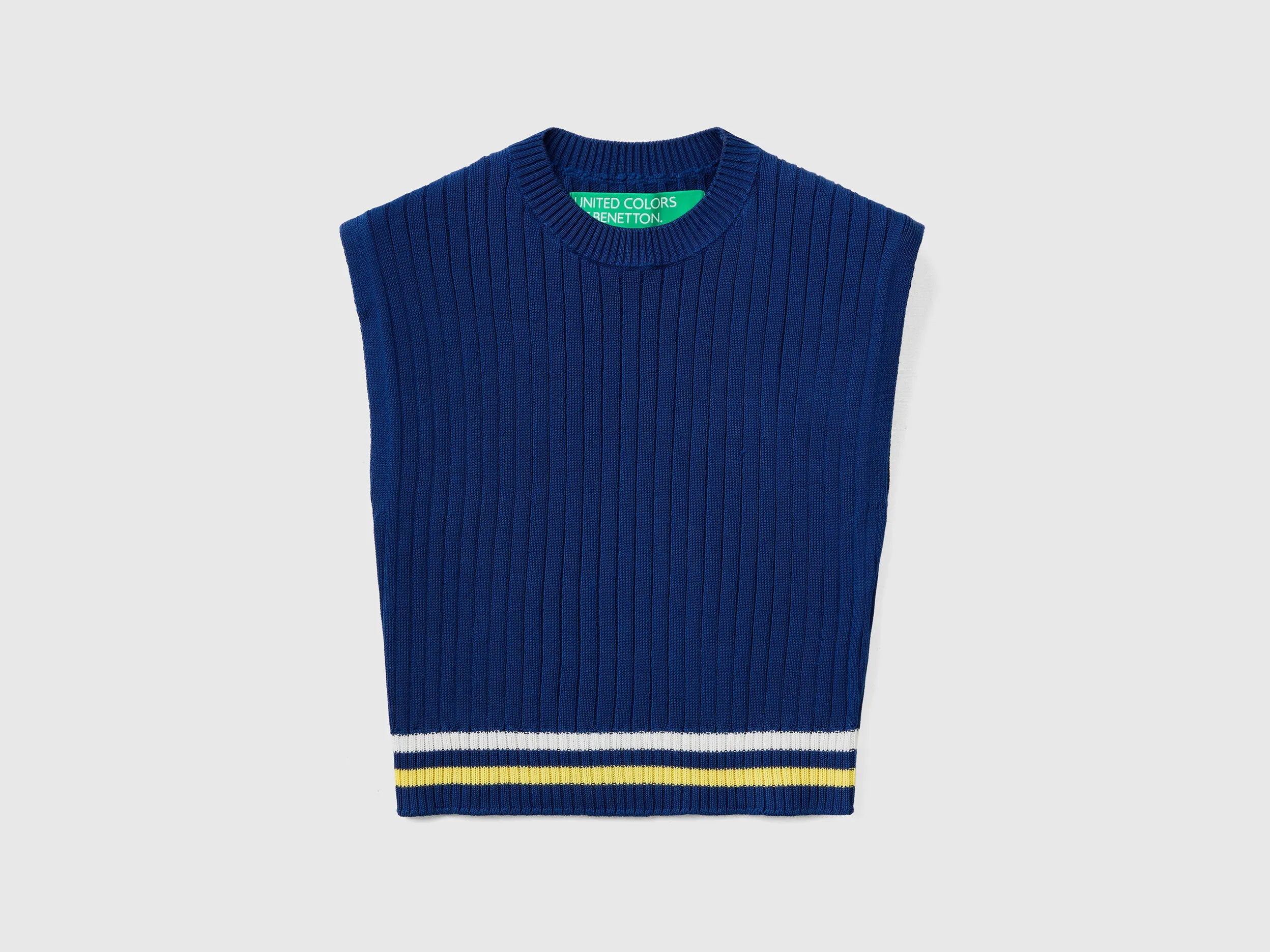 BLUE VEST IN PURE COTTON