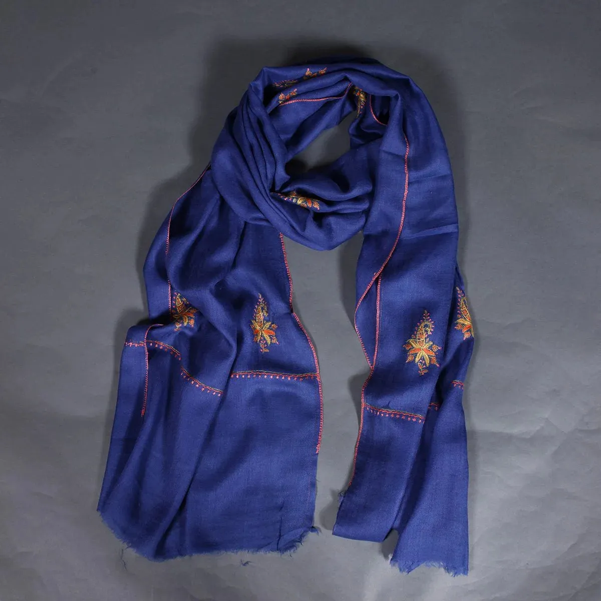 Bootidaar Sozni Blue Base Pashmina Stole