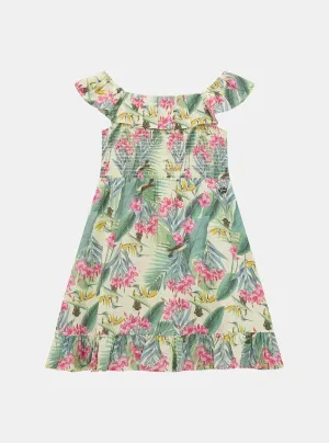 Botanical Print Poplin Dress (7-16)