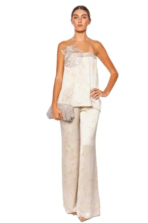 Brisa Embroidered Illusion Sleeveless Top