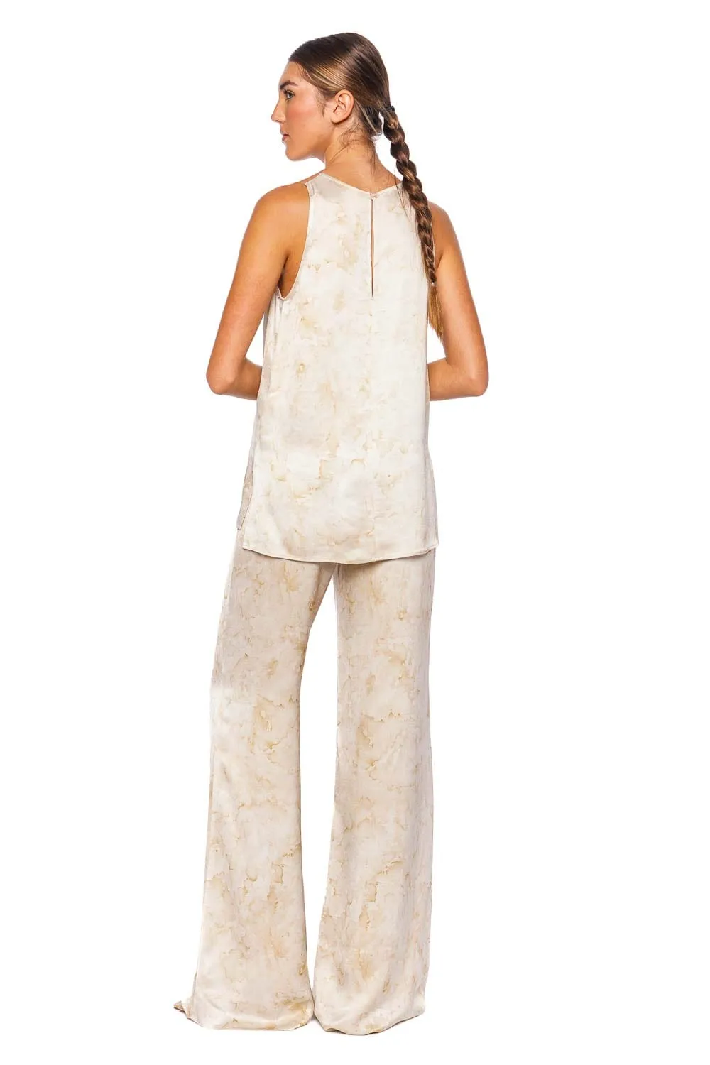 Brisa Embroidered Illusion Sleeveless Top
