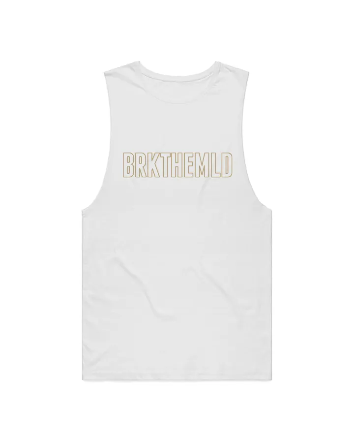 BRKTHEMLD Outline Tank - White w/ Gold