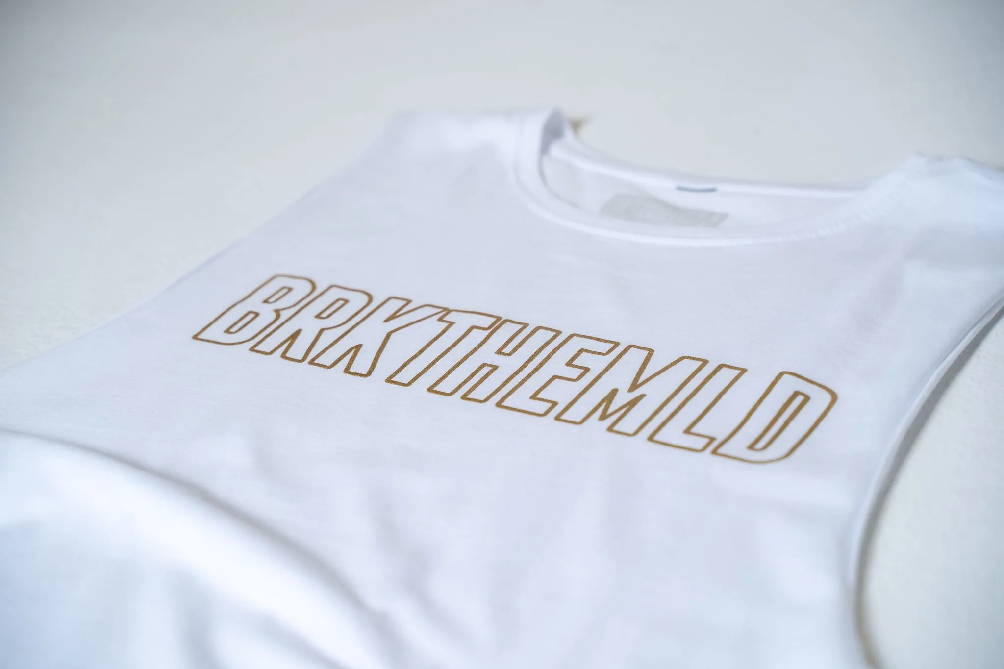 BRKTHEMLD Outline Tank - White w/ Gold