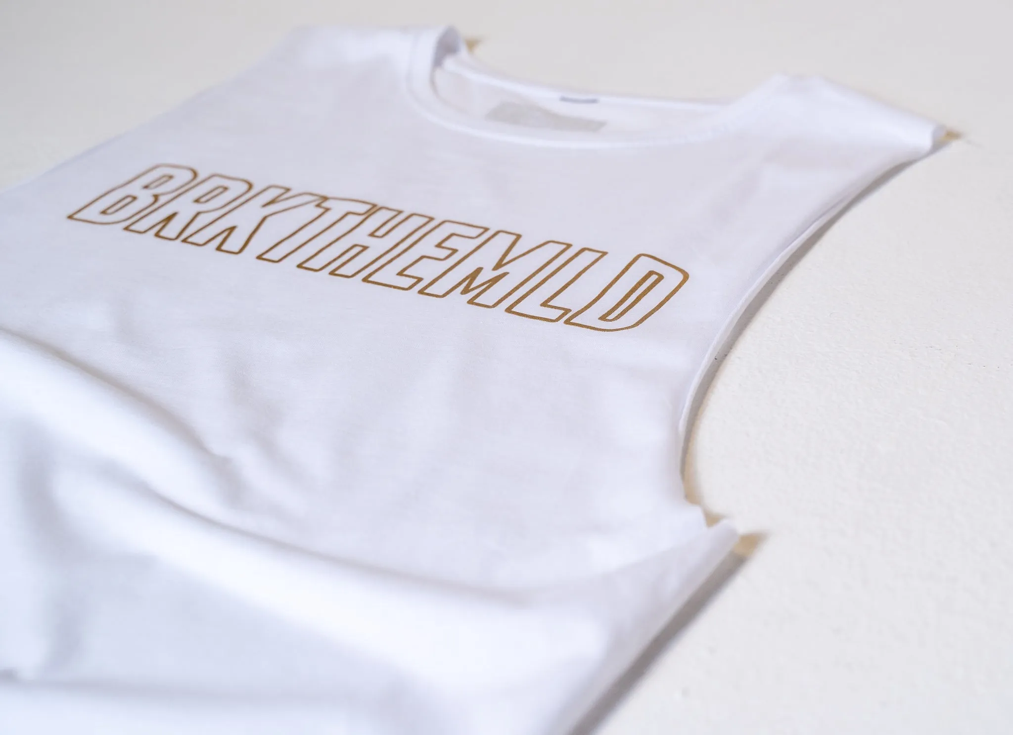 BRKTHEMLD Outline Tank - White w/ Gold